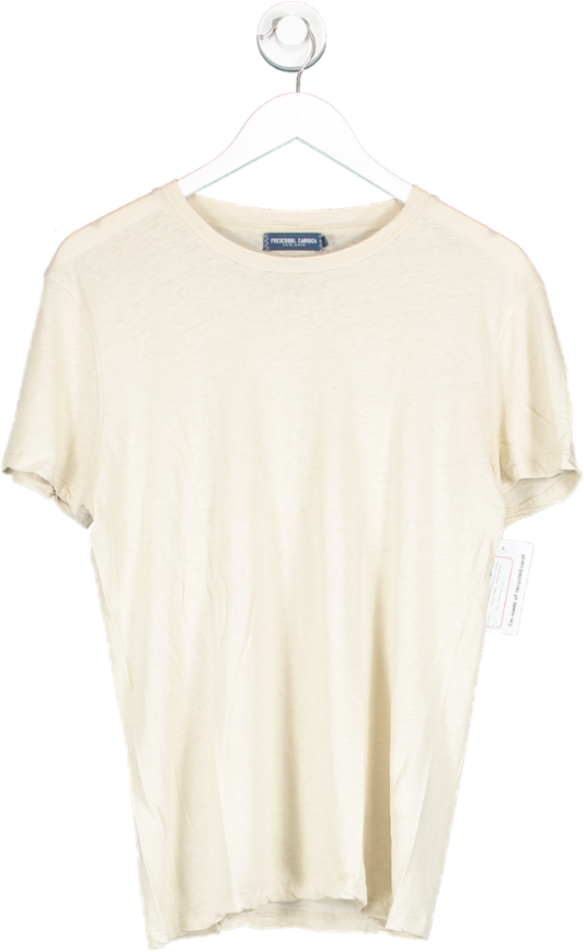 Frescobol Carioca Beige Lucio Linen Jersey T Shirt UK M