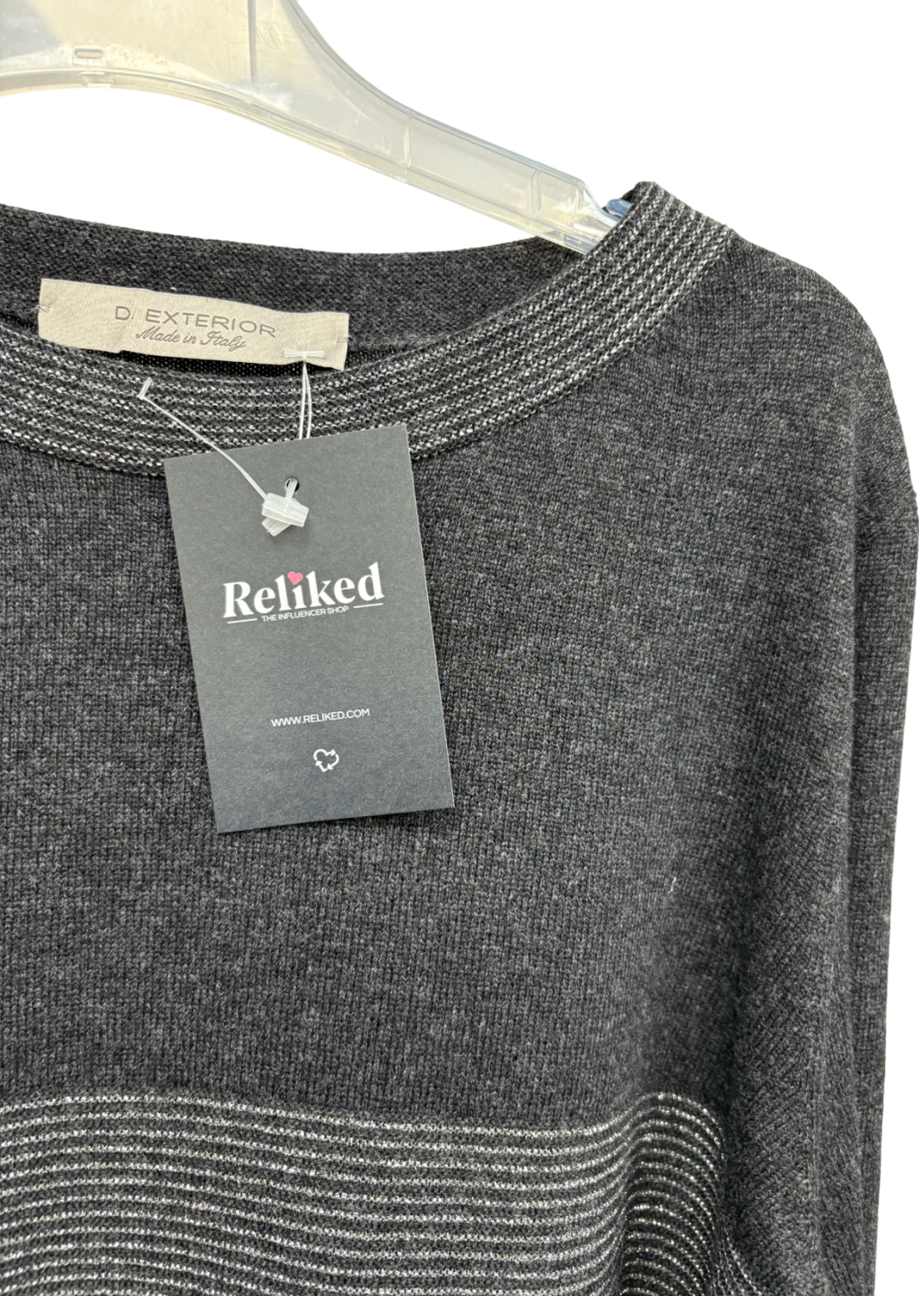 D Exterior Grey Cashmere Sparkle Jumper UK S