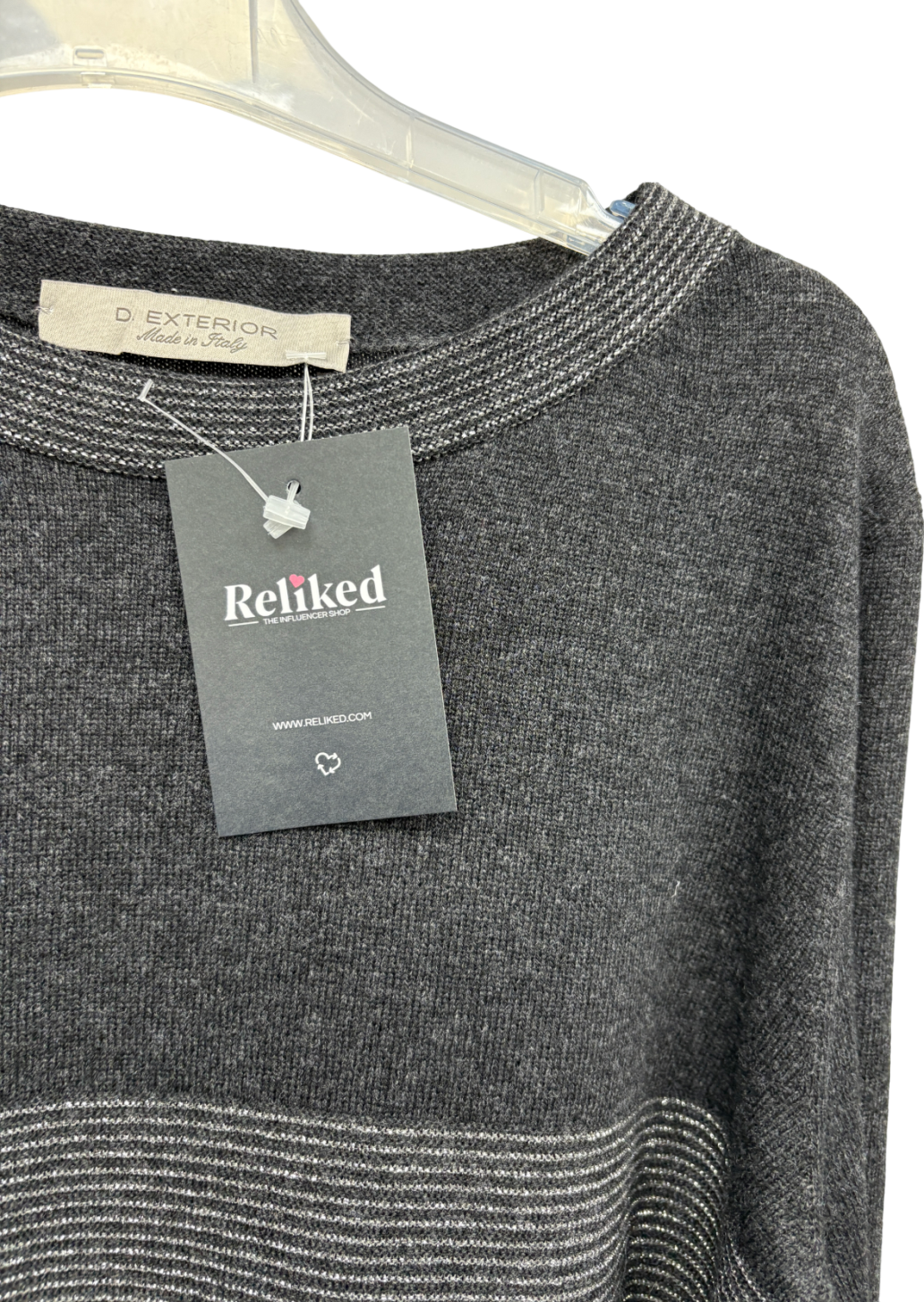 D Exterior Grey Cashmere Sparkle Jumper UK S