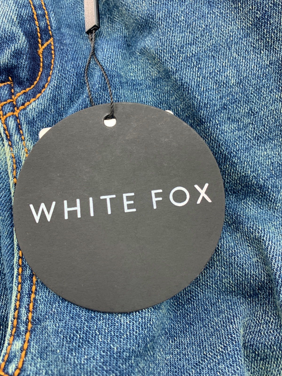 White Fox Mid Vintage Blue Wait For No One Jeans UK S