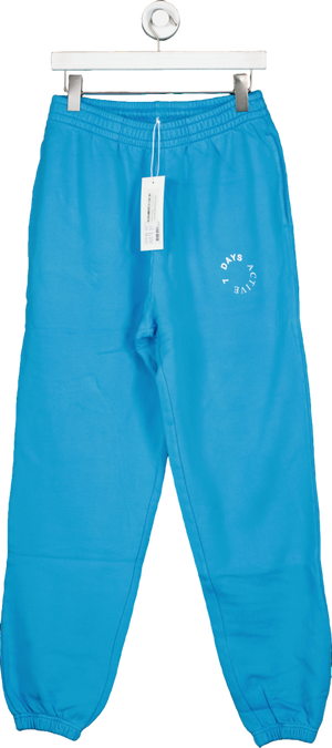 7 Days Active Blue Luxury Organic Soft Cotton Monday Joggers UK M