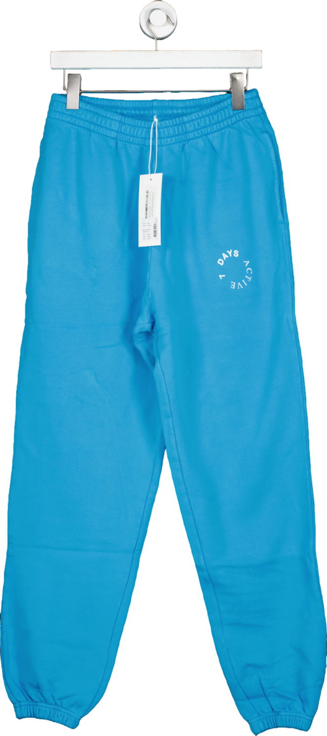 7 Days Active Blue Luxury Organic Soft Cotton Monday Joggers UK M