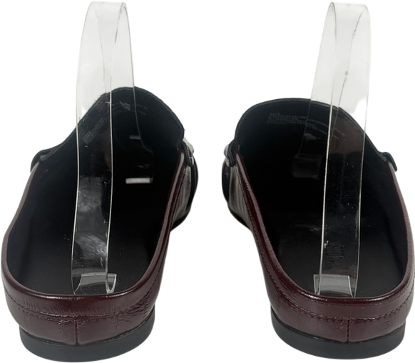 STEVE MADDEN Red Ruched Mule Loafers In Burgundy UK 6 EU 39