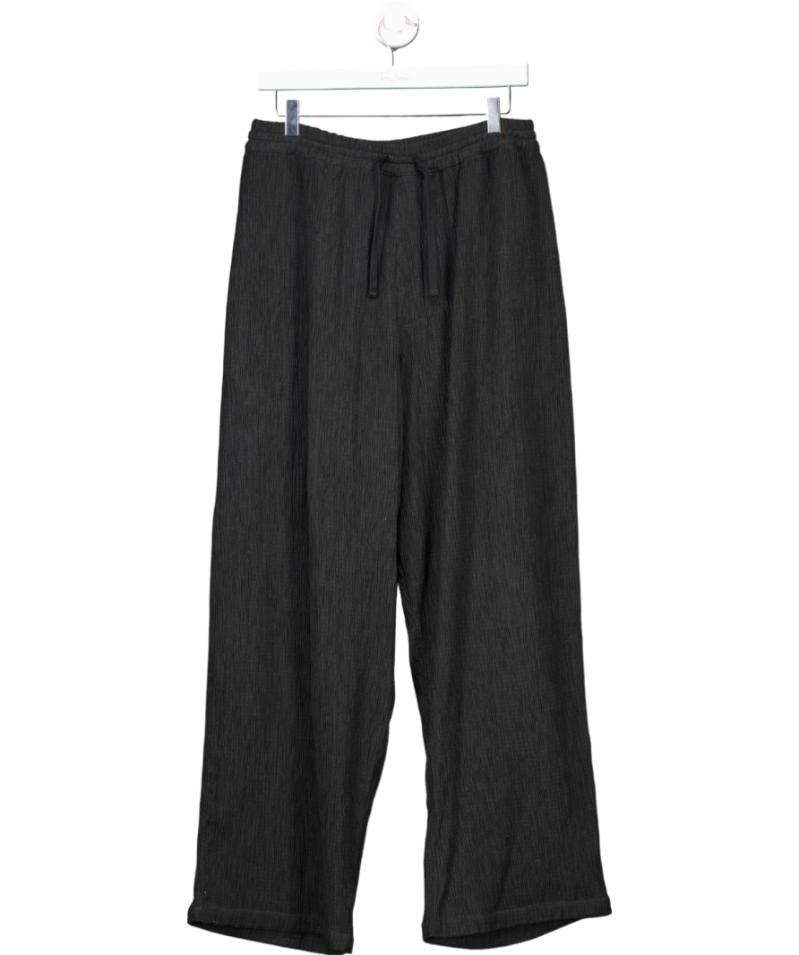 Sangiev Black Ripple Effect Straight Leg Joggers UK M