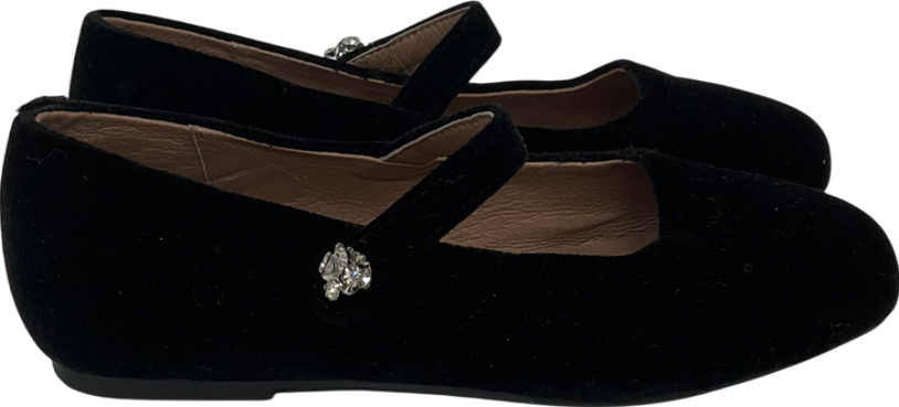 Age of Innocence Black Velvet Pumps With Dimante Detail UK 12.5 EU 31 👼