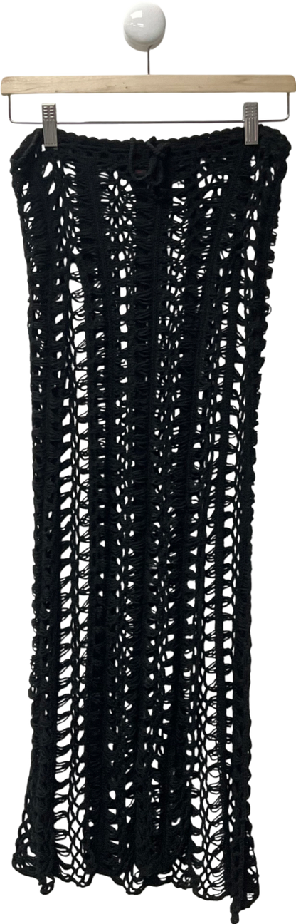 Misspap Black Crochet Maxi Skirt UK S