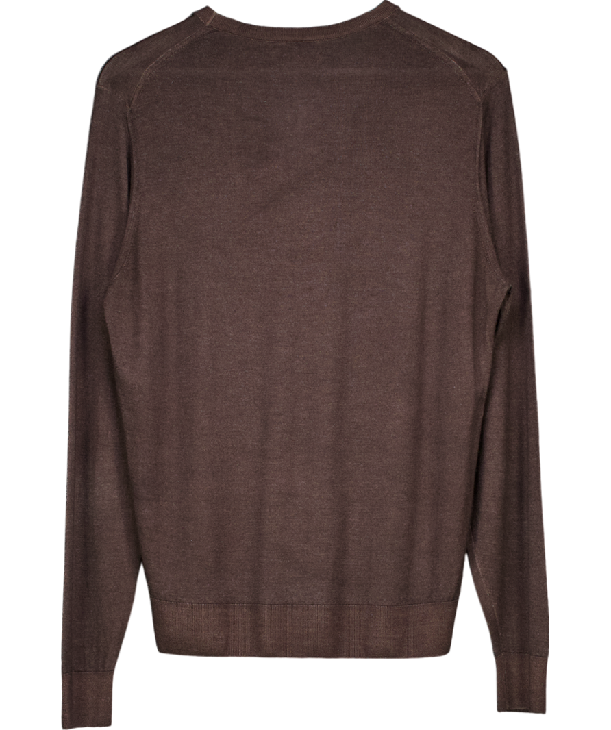 Falconeri Brown Round-neck Ultrafine Cashmere Jumper UK M