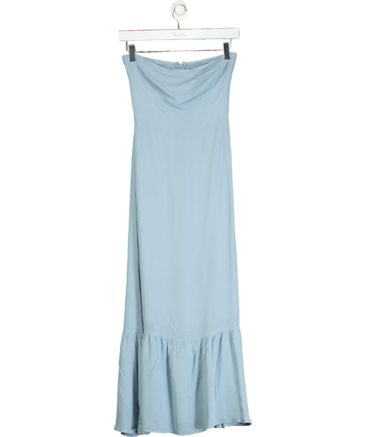 Reformation Blue Arta Strapless Dress UK 4