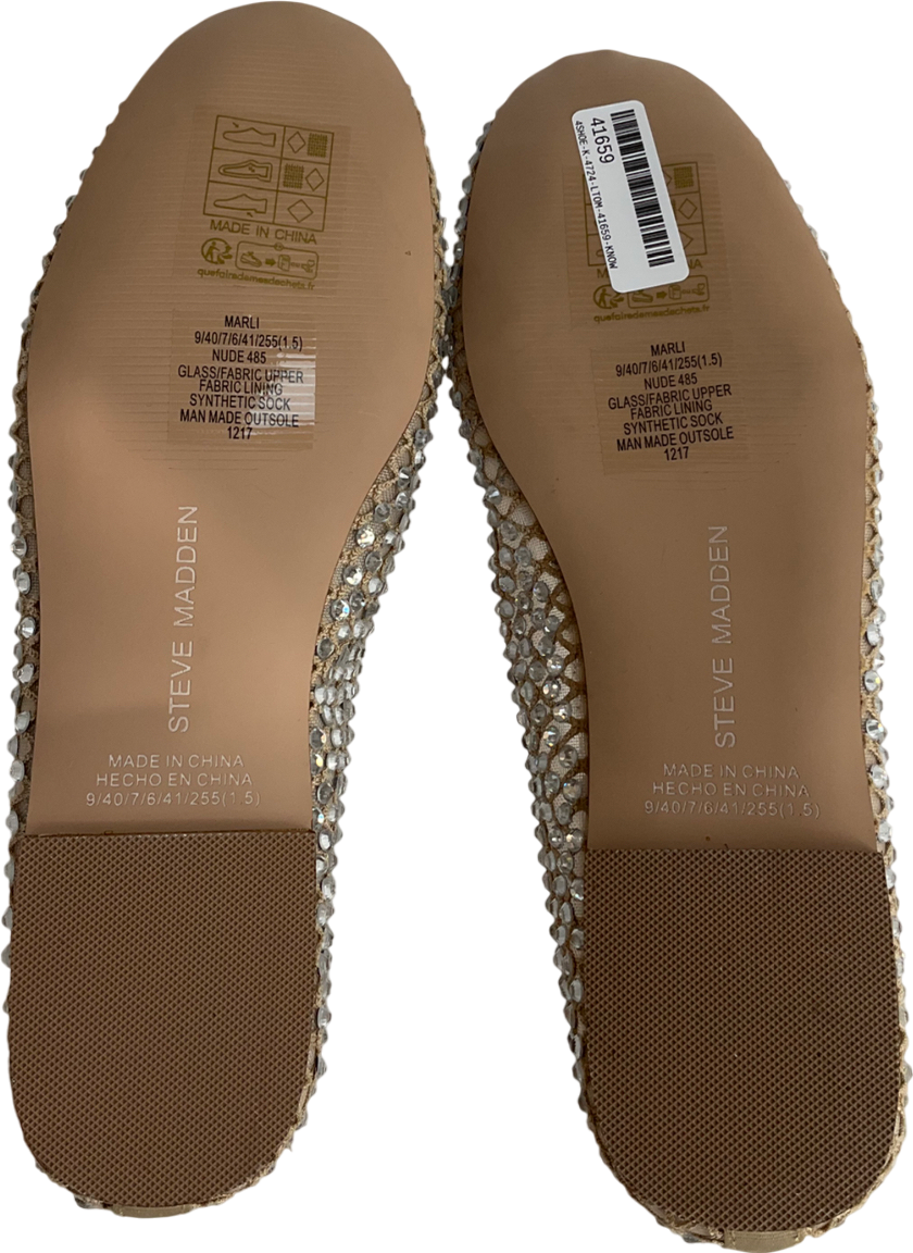 STEVE MADDEN Metallic Marli Flat Shoe Nude UK 7 EU 40 👠