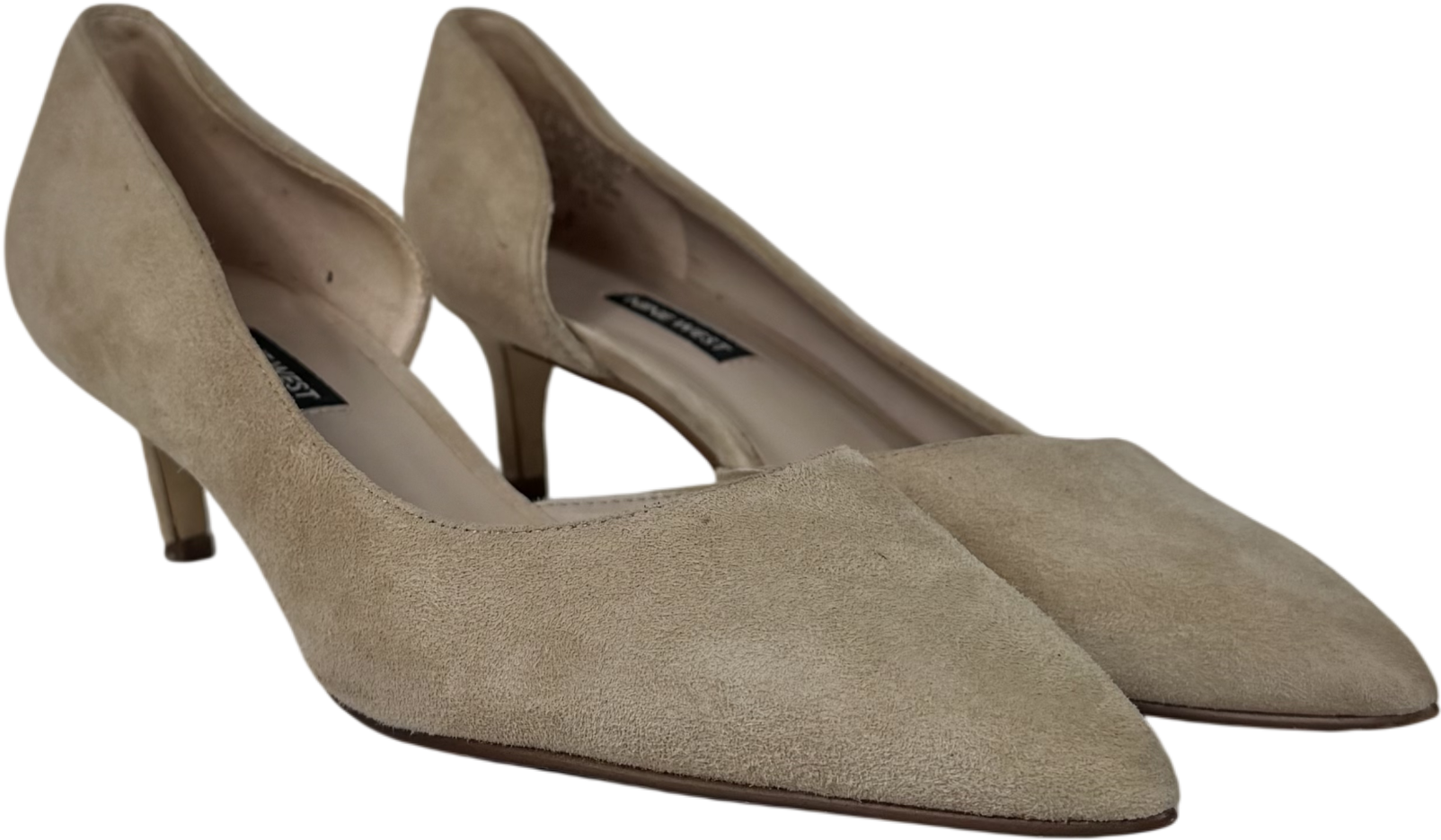 Nine West Cream Nydia Neutral Suede Pointed Toe Pumps UK 5.5 EU 38.5 👠