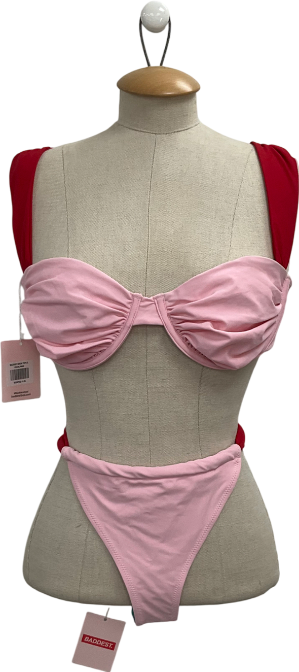 Baddest Bod Pink Baddest Two Tone Bikini - Bottoms Uk L, Top UK XL