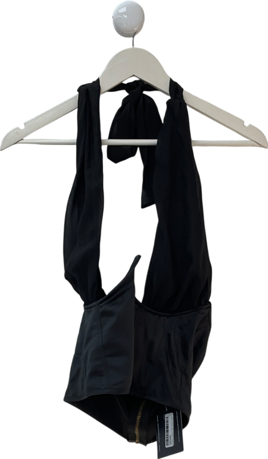 AsYou Black Halter Neck Mesh Corset Top UK 10