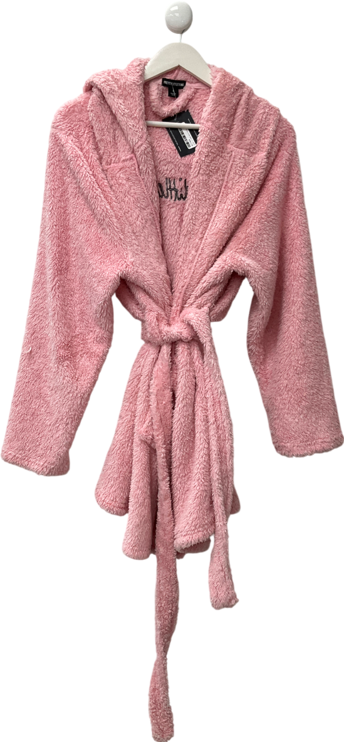 PrettyLittleThing Pink Fluffy Dressing Gown UK M