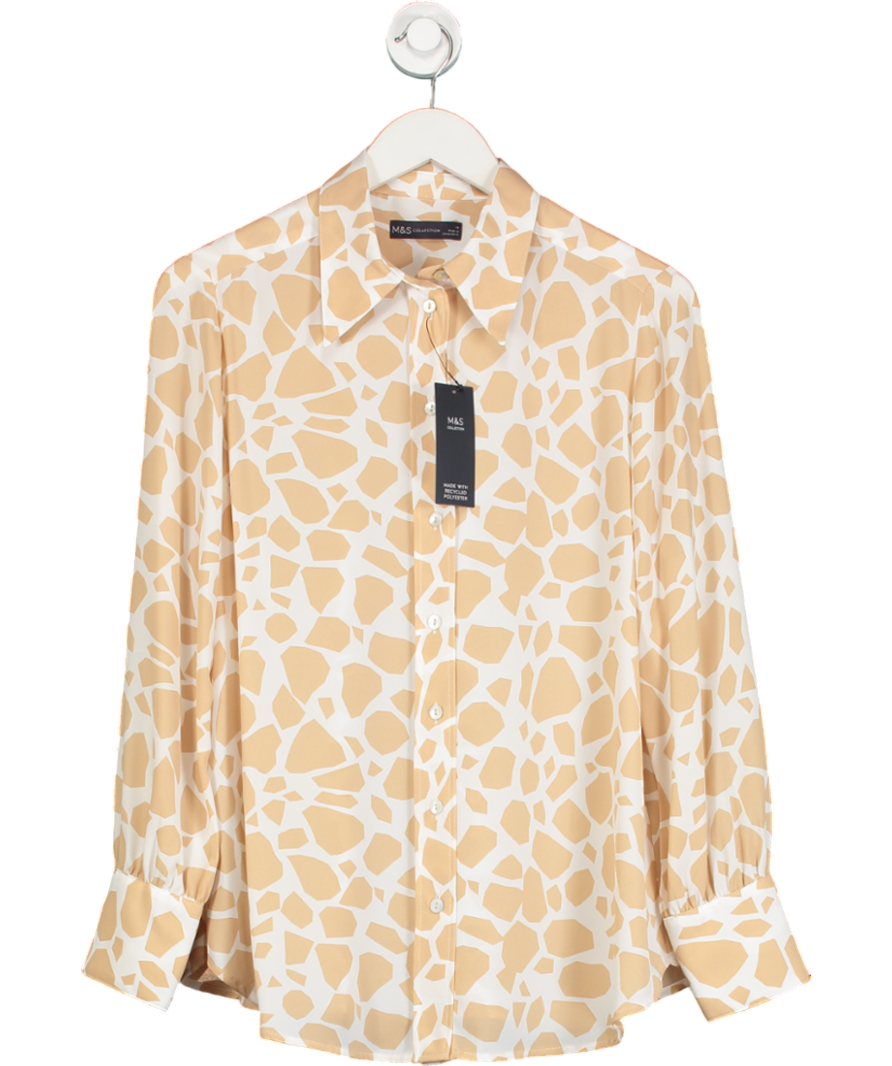M&S Cream / Nude Print Shirt UK 14