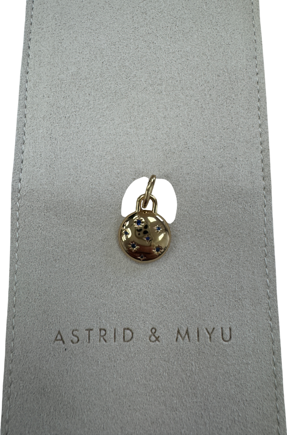 Astrid & Miyu Yellow 18k Gold Plated Silver Charm With Crystals