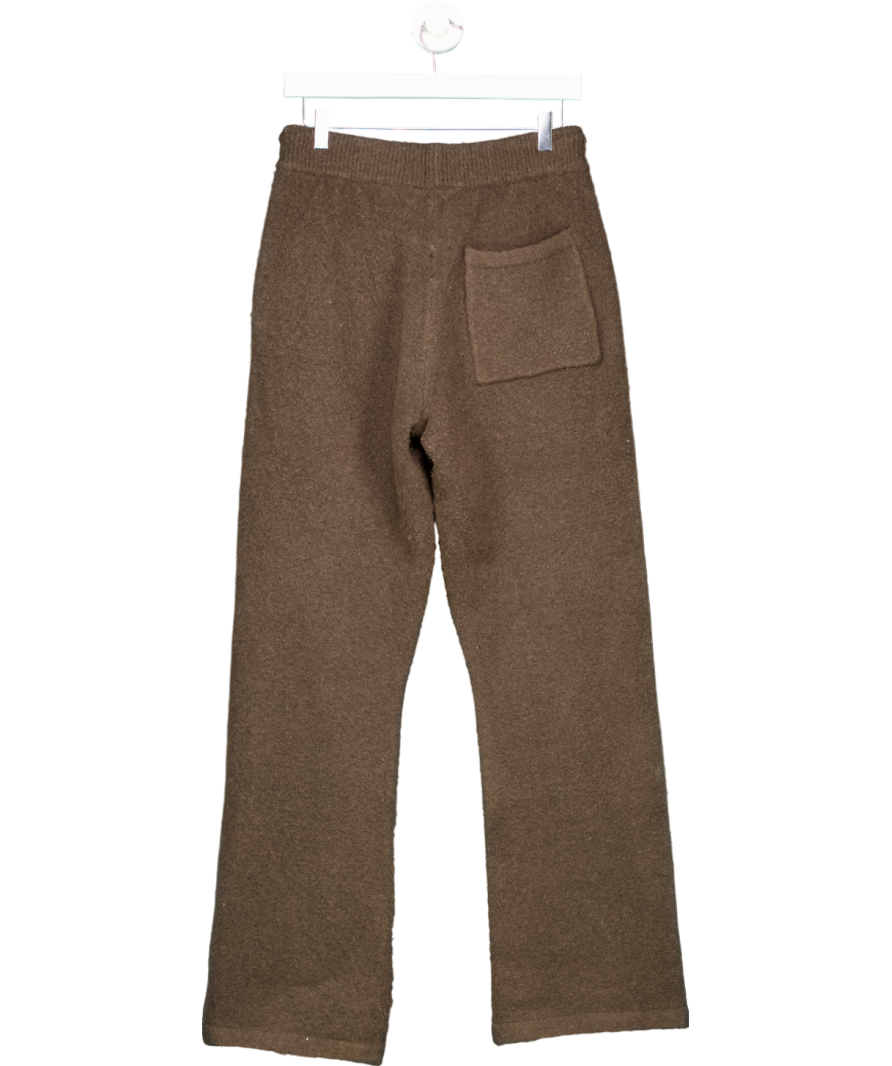 The Couture Club Brown Fluffy Emblem Knitted Joggers UK S