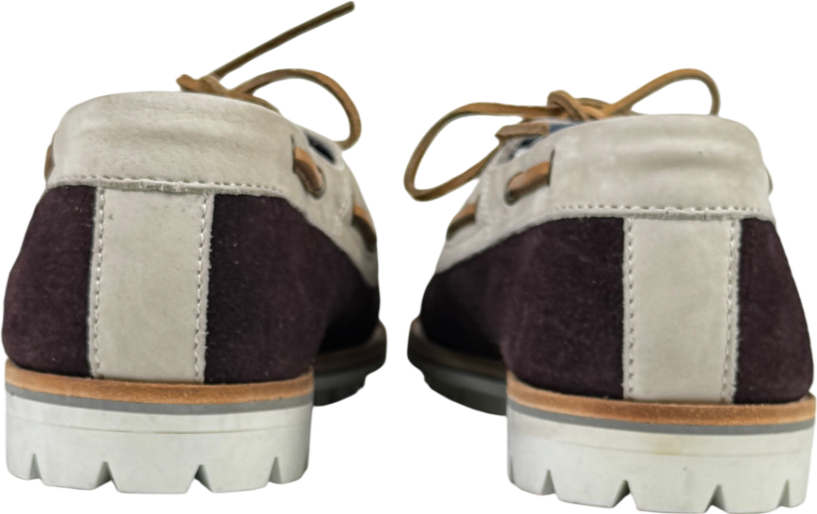 LANVIN Blue / Multi Leather & Suede Boat Shoes UK 9 EU 43 👞