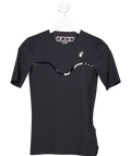 off white Black Mesh Logo Printed Athleisure T-shirt UK S