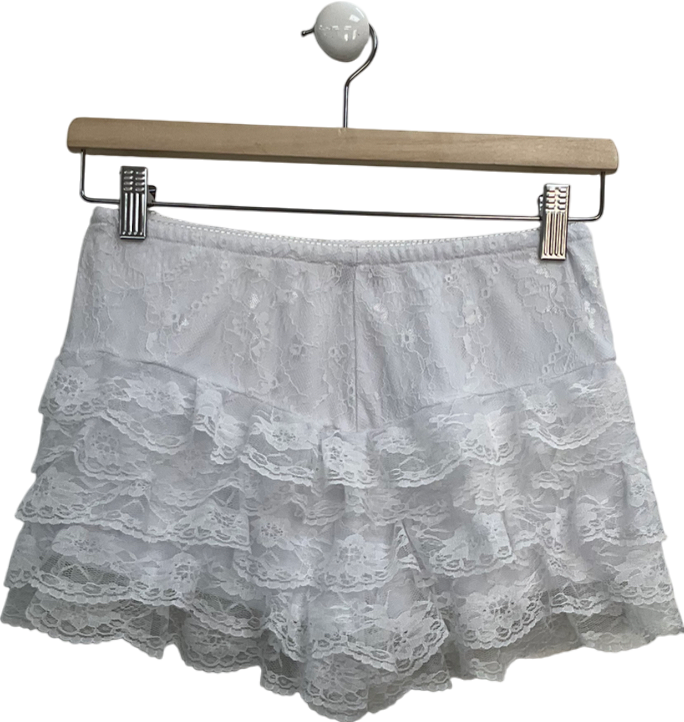 Miss Selfridge White Festival Ruffle Lace Skort UK 10