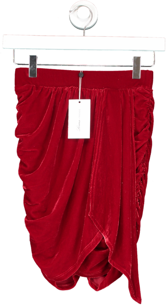 Lovers and Friends Velvet Tinley Skirt In Red UK XS