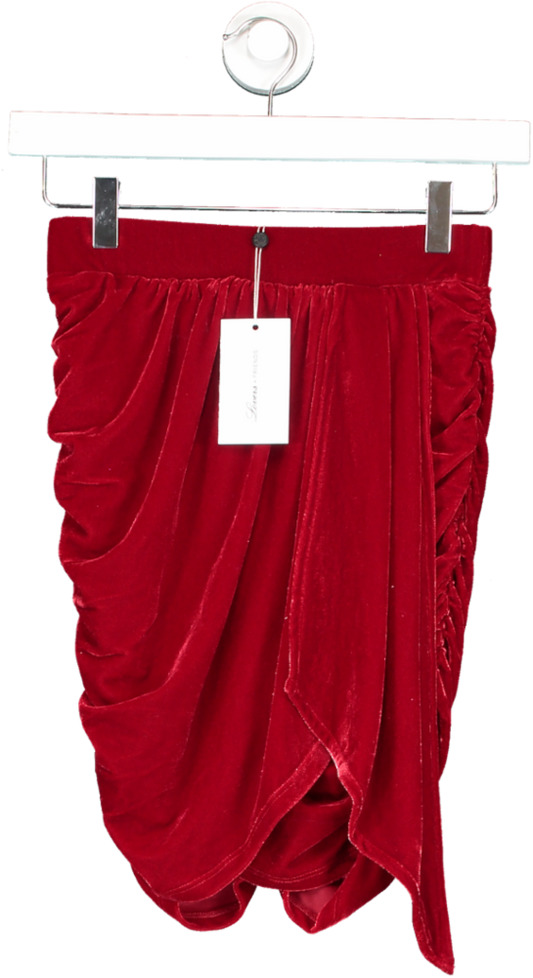 Lovers and Friends Velvet Tinley Skirt In Red UK XS