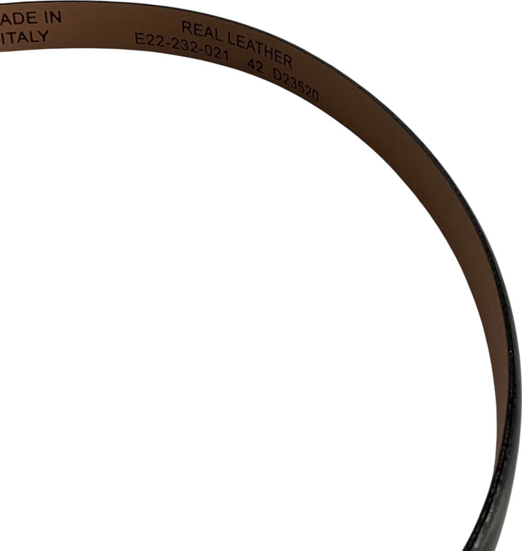 Next Black Black/gold Premium Made In Italy Leather Micro Skinny Belt UK XS