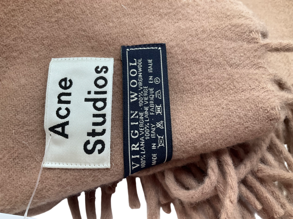 Acne Studios Brown Fringe Wool Scarf – Narrow One Size