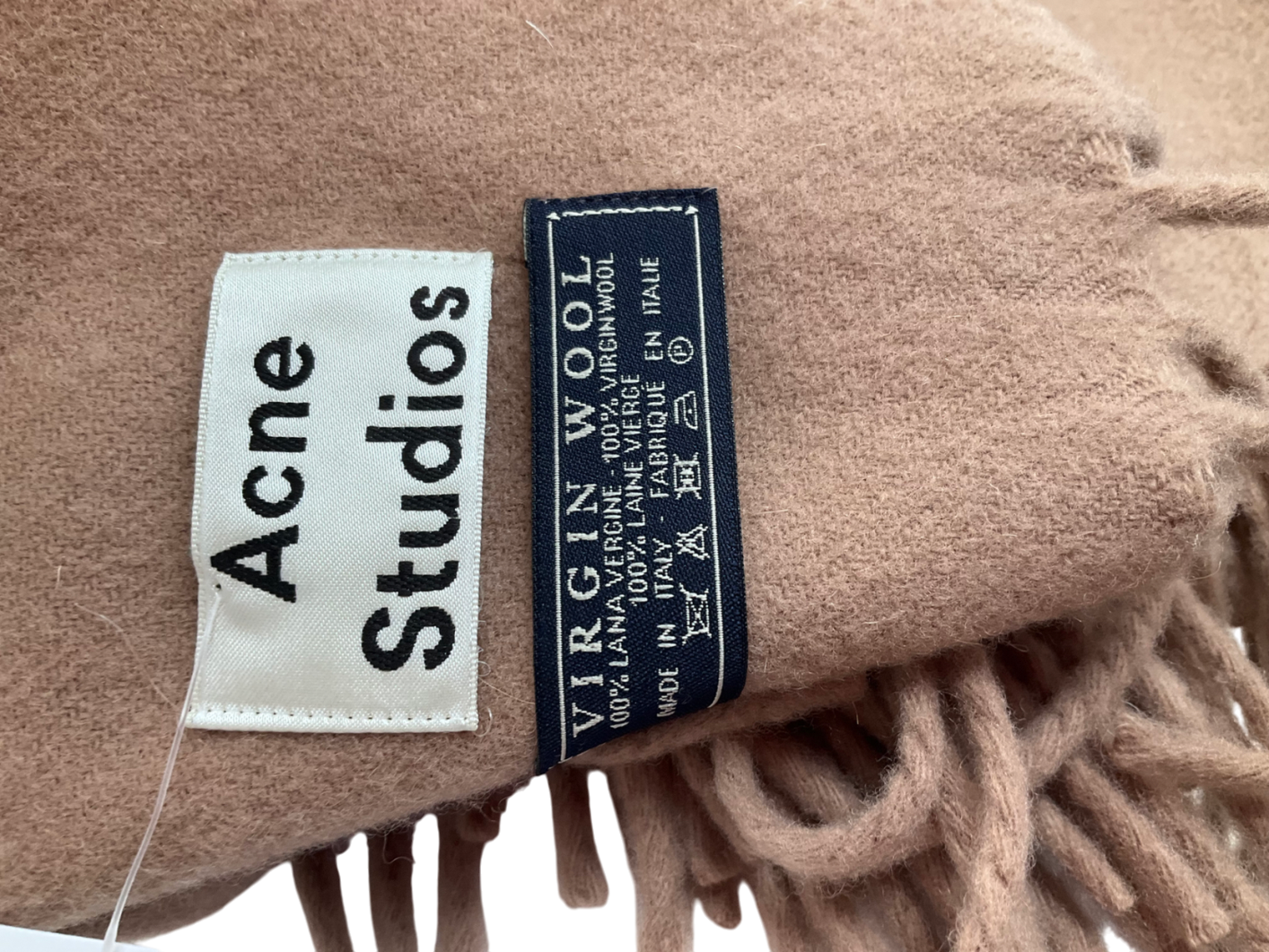 Acne Studios Brown Fringe Wool Scarf – Narrow One Size