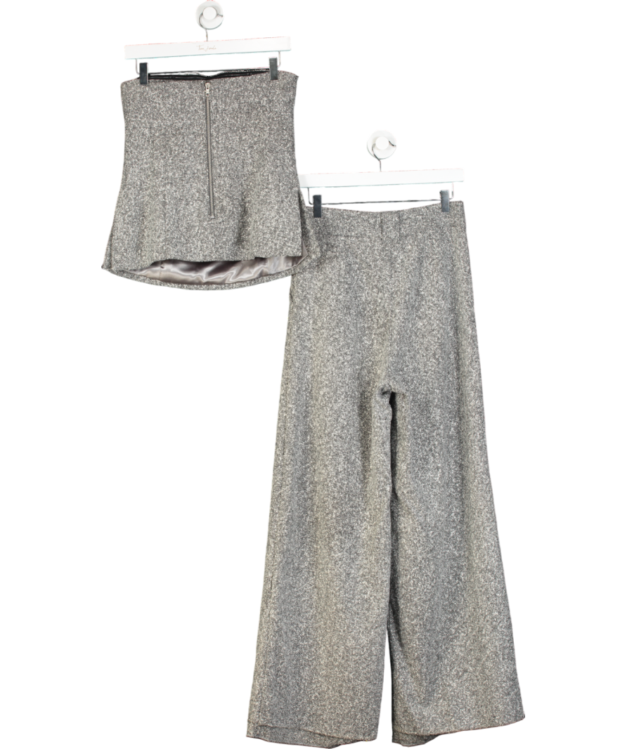 River Island 2-piece Grey Ri Studio Bandeau Top And Wide Leg Trouser Set UK 6