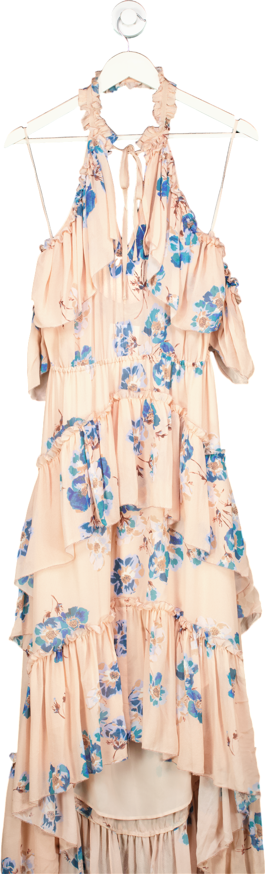 Ulla Johnson Peach Floral Maxi Dress UK 10