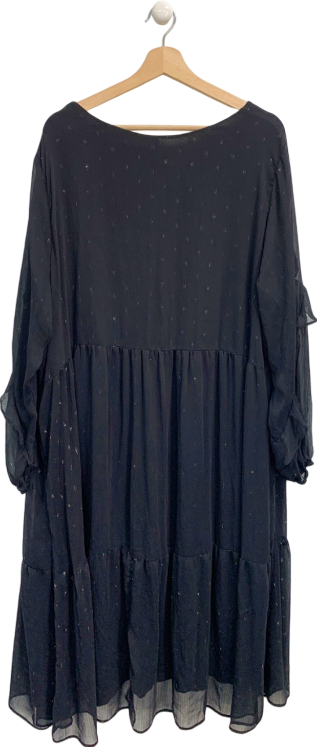 Live Unlimited Black Chiffon Midi Dress UK XXXL