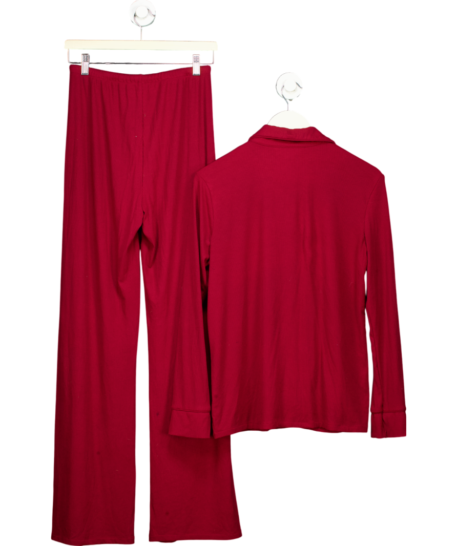 The NAP Co. Red Ribbed Trouser Sleep Set UK 8