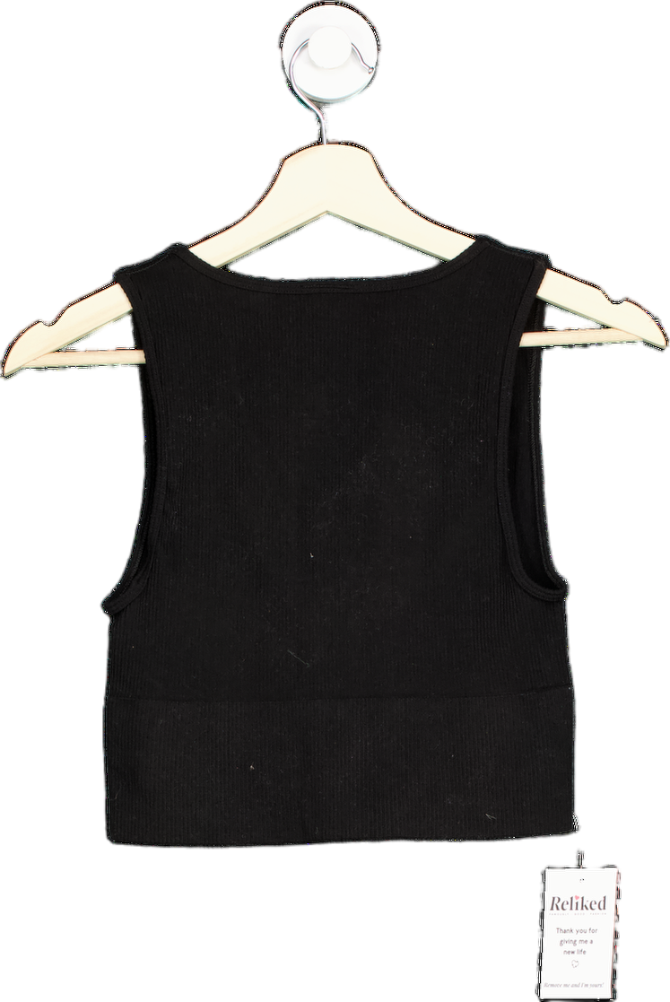 Urban Outfitters Black Ribbed Knit Front Tie Tank Top M