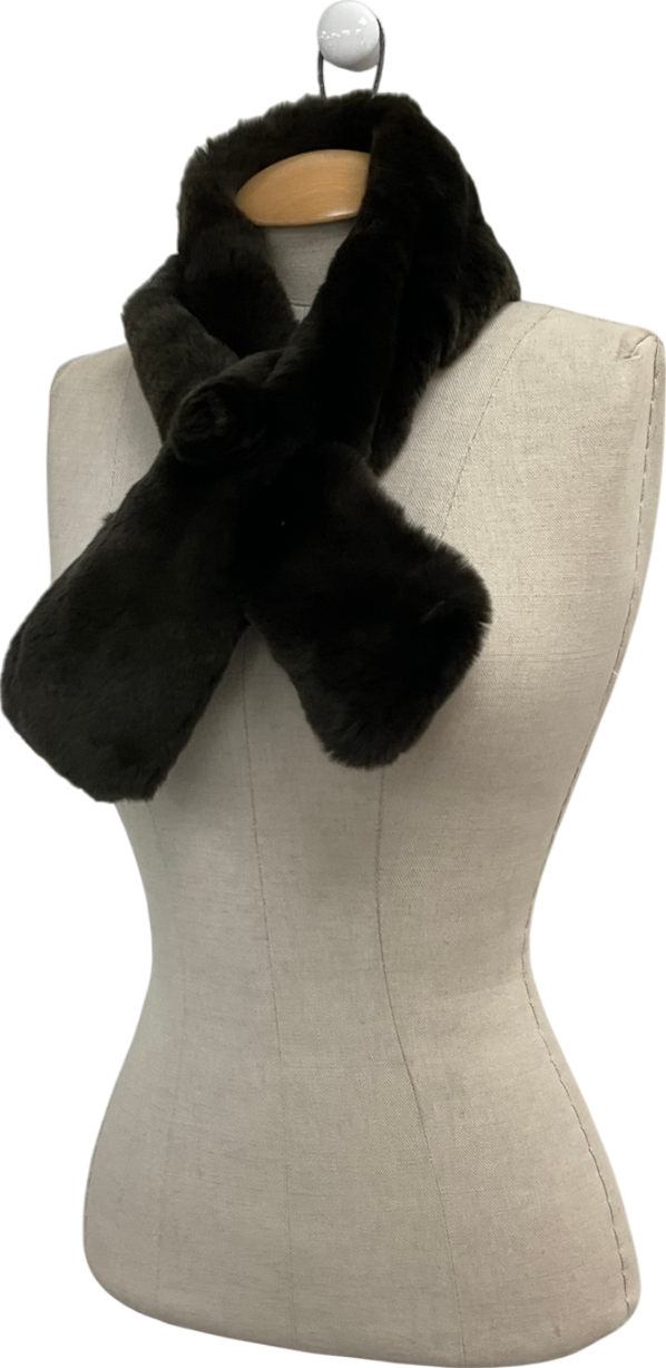 n.peal Brown Luxury Deep Pile Rex Fur Neck Warmer