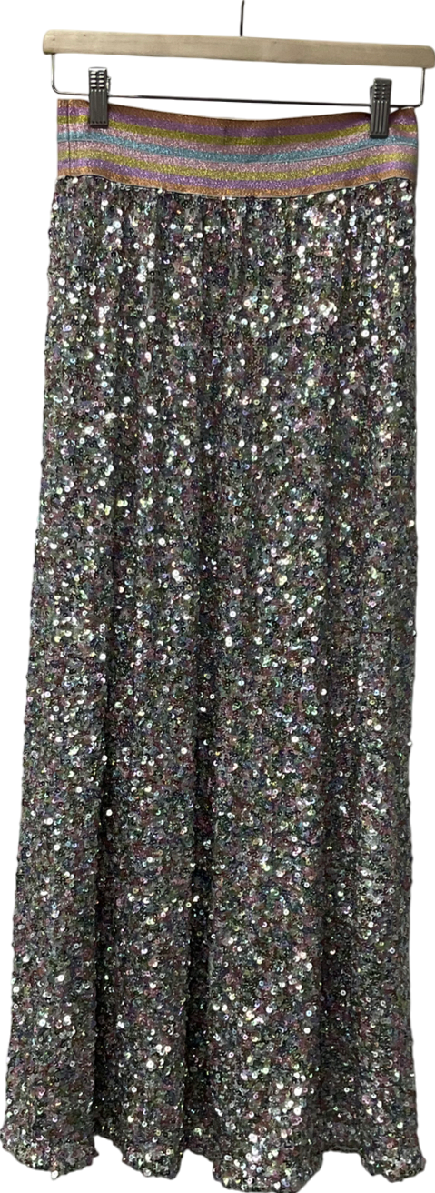 Wish Metallic Seline Sequin Skirt Multi- Coloured UK L