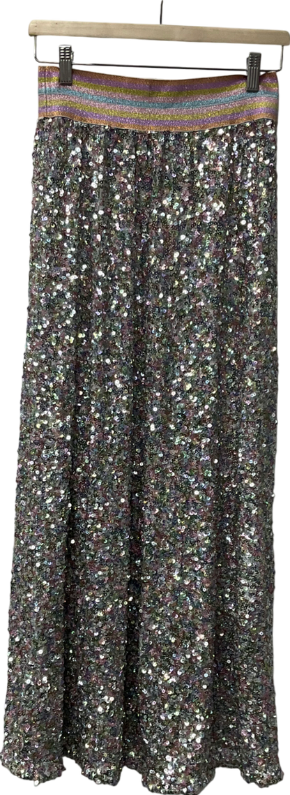 Wish Metallic Seline Sequin Skirt Multi- Coloured UK L