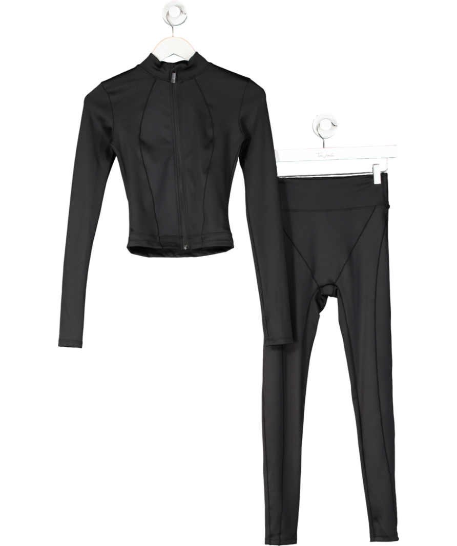 PrettyLittleThing Seamless Jacket And Black High Waist Seamless Gym Leggings UK XS