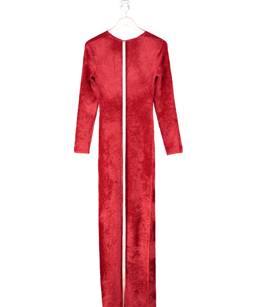 House of CB Red Aria Scarlet Chenille Sweetheart Dress UK S