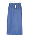 4th & Reckless Blue Pinstripe Tailored Denim Maxi Skirt- Dionne UK 10