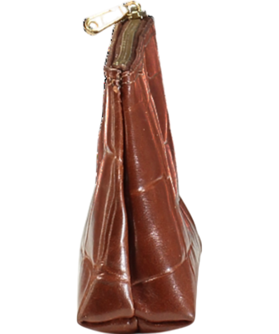 Mulberry Brown Croc Oak Leather Pouch One Size