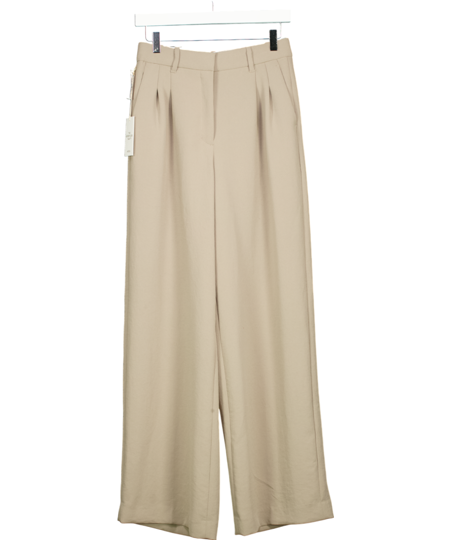 ARITZIA Green Crepe High-waisted, Wide-leg "the Effortless" Trousers UK 8