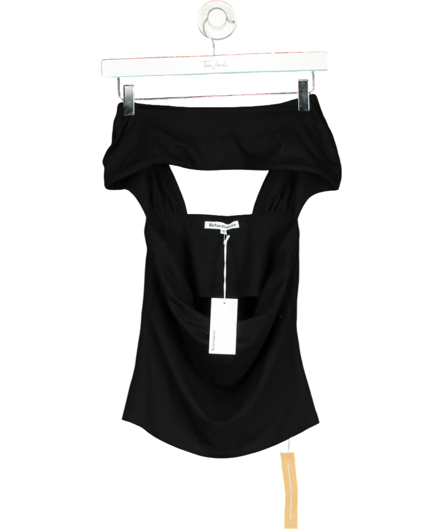 Reformation Black Carmina Knit Top UK S