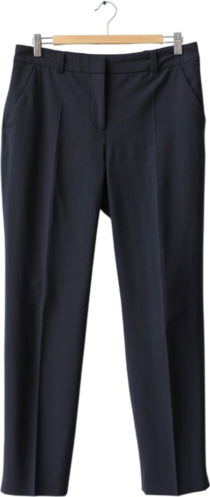 WHISTLES Navy Blue Tailored Smart Trouser UK 12