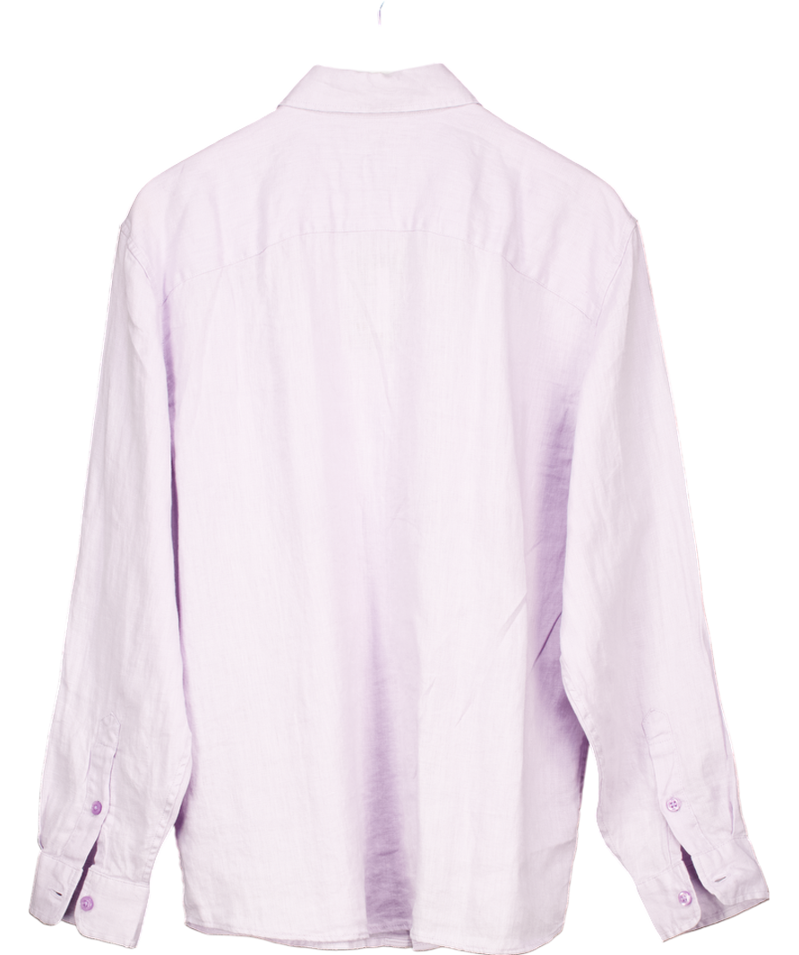GAP Purple Linen Blend Long Sleeve Shirt UK S
