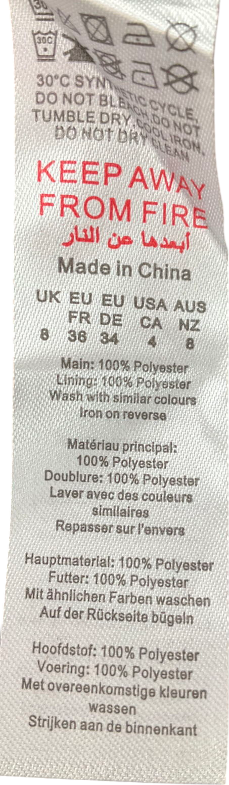 Misspap Black Premium Satin Frill Dress UK 8