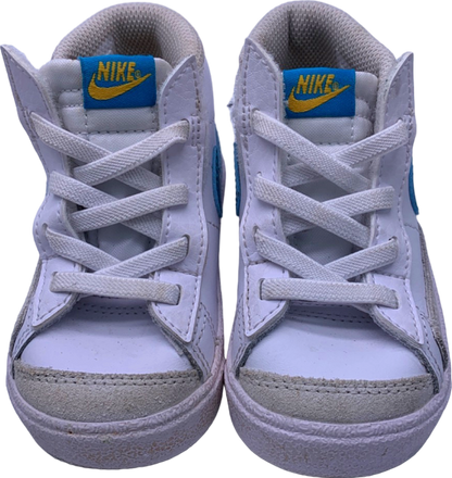 Nike White Blue High-Top Trainers EU 22