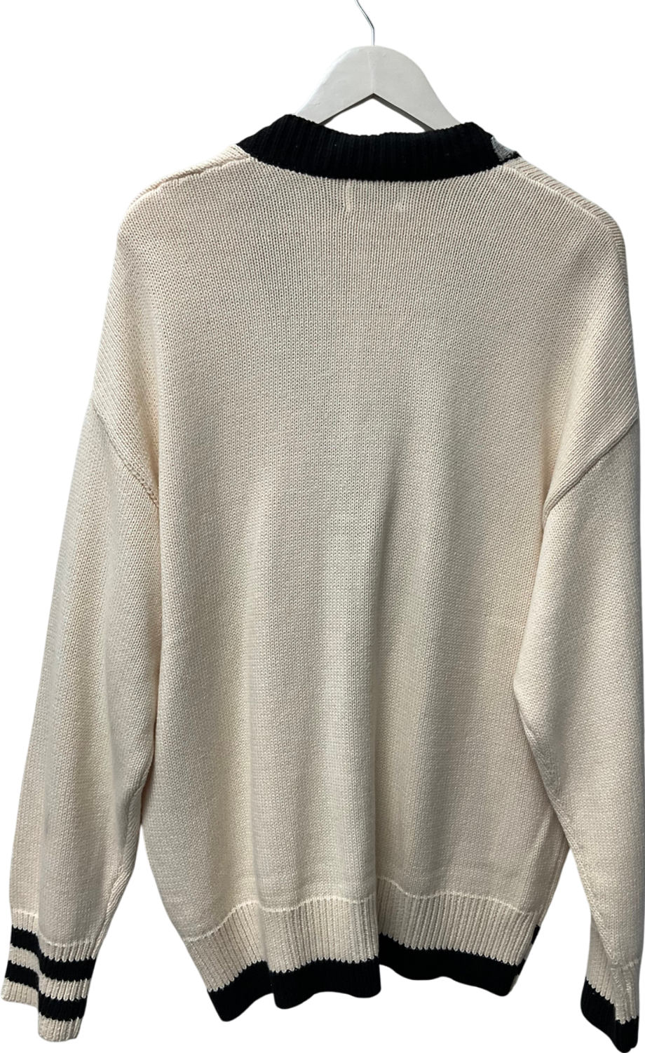 Topman Cream Oversized Collegiate Cardigan UK S