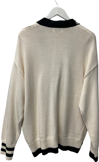 Topman Cream Oversized Collegiate Cardigan UK S