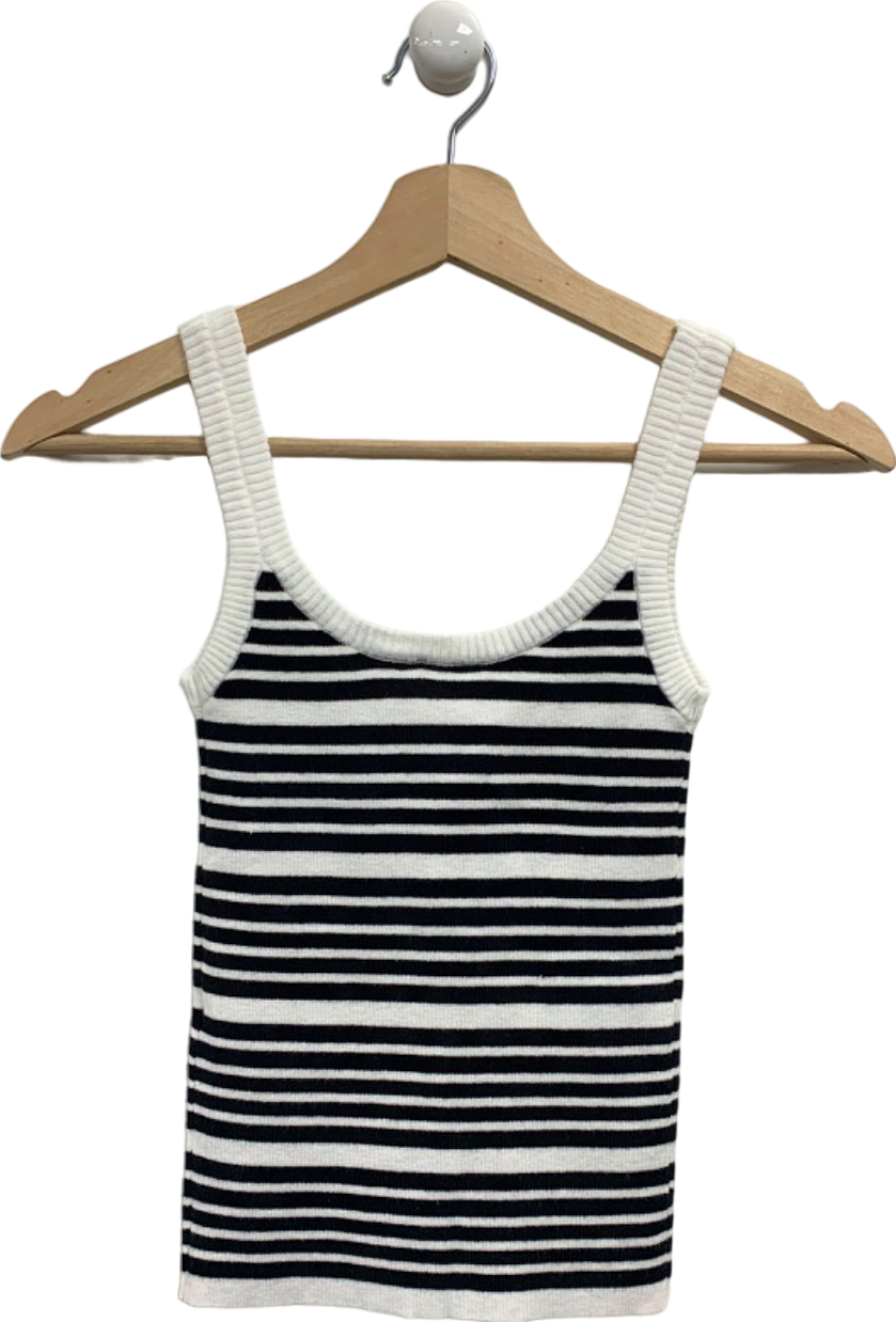 4th & Reckless Black and White Striped Knitted Tank Top UK 6