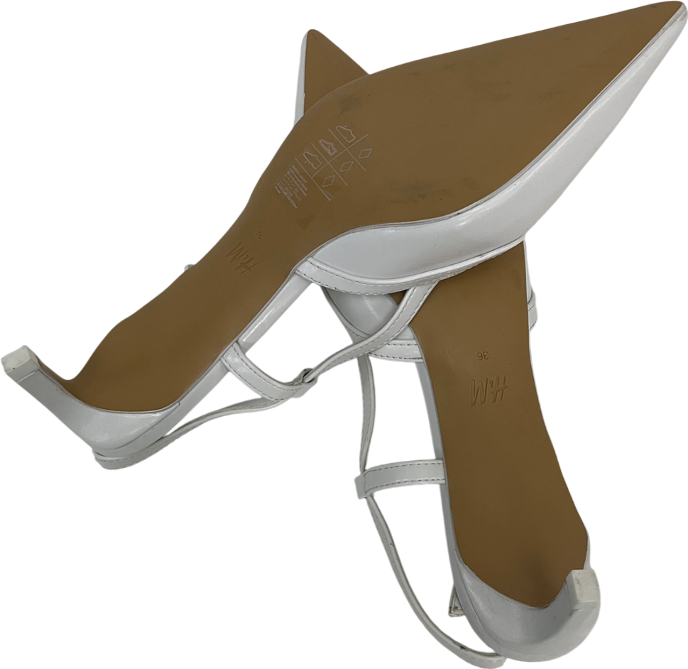 H&M White Lacing Detail Slingbacks UK 3 EU 36 👠